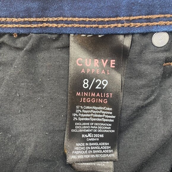 Curve Appeal Womens Jeans Size 8/29 Minimalist Jegging Skinny Ankle Blue Denim - Picture 4 of 16